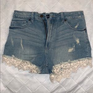 Jean Shorts with Lace